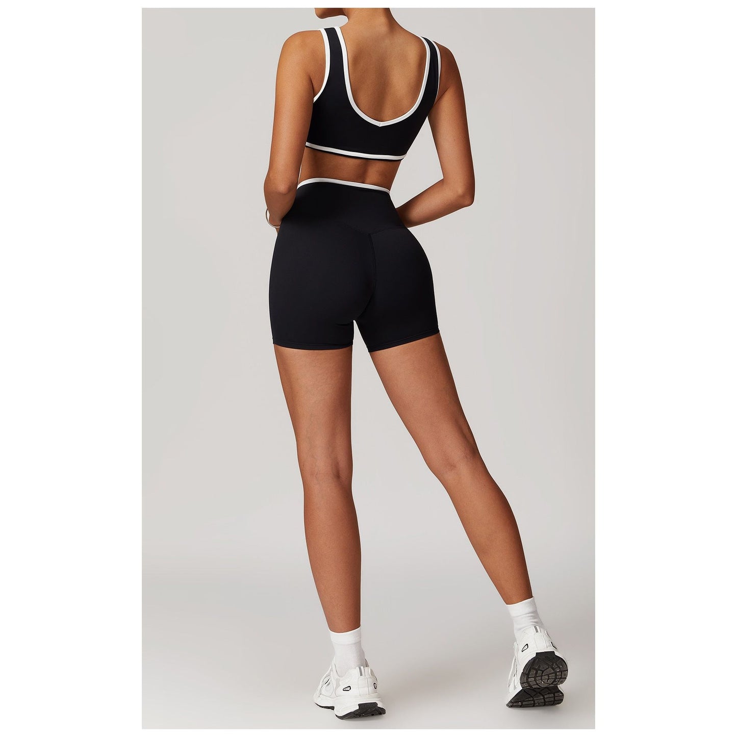 Sports Bra Top and Cross Shorts Set