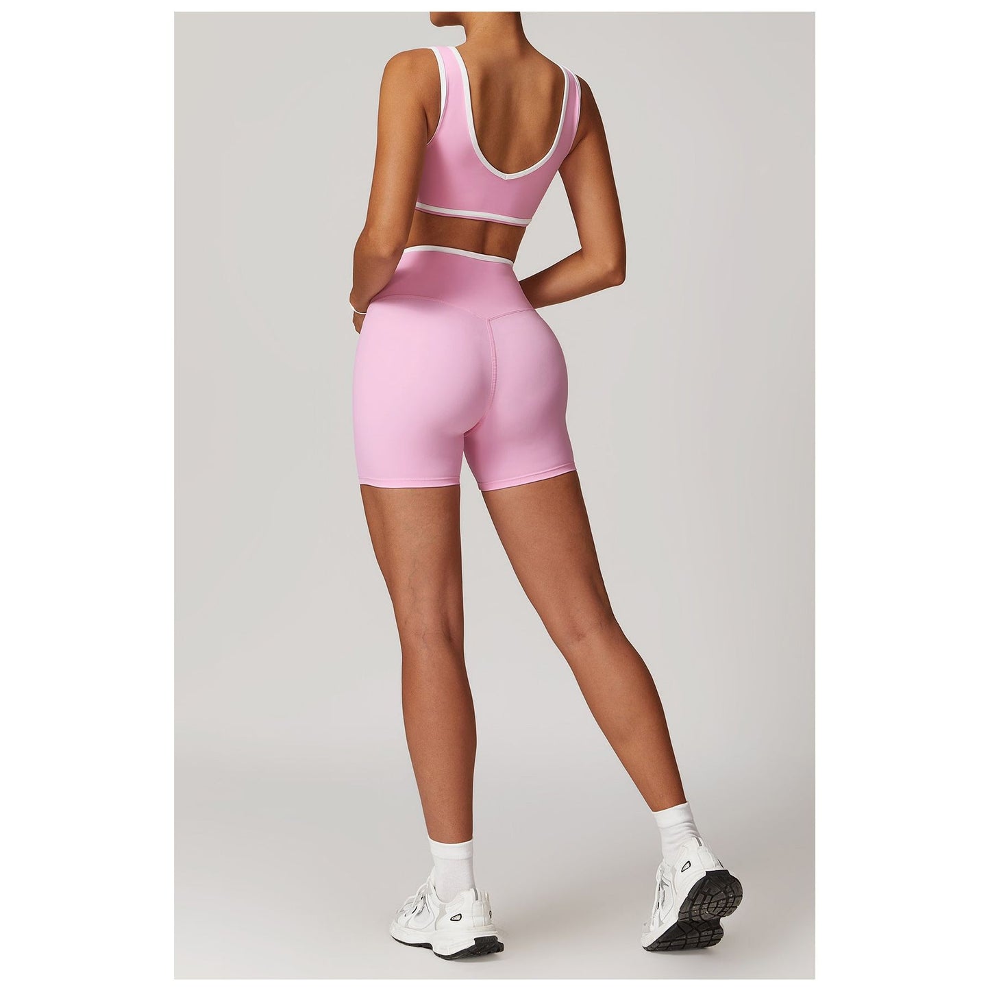Sports Bra Top and Cross Shorts Set
