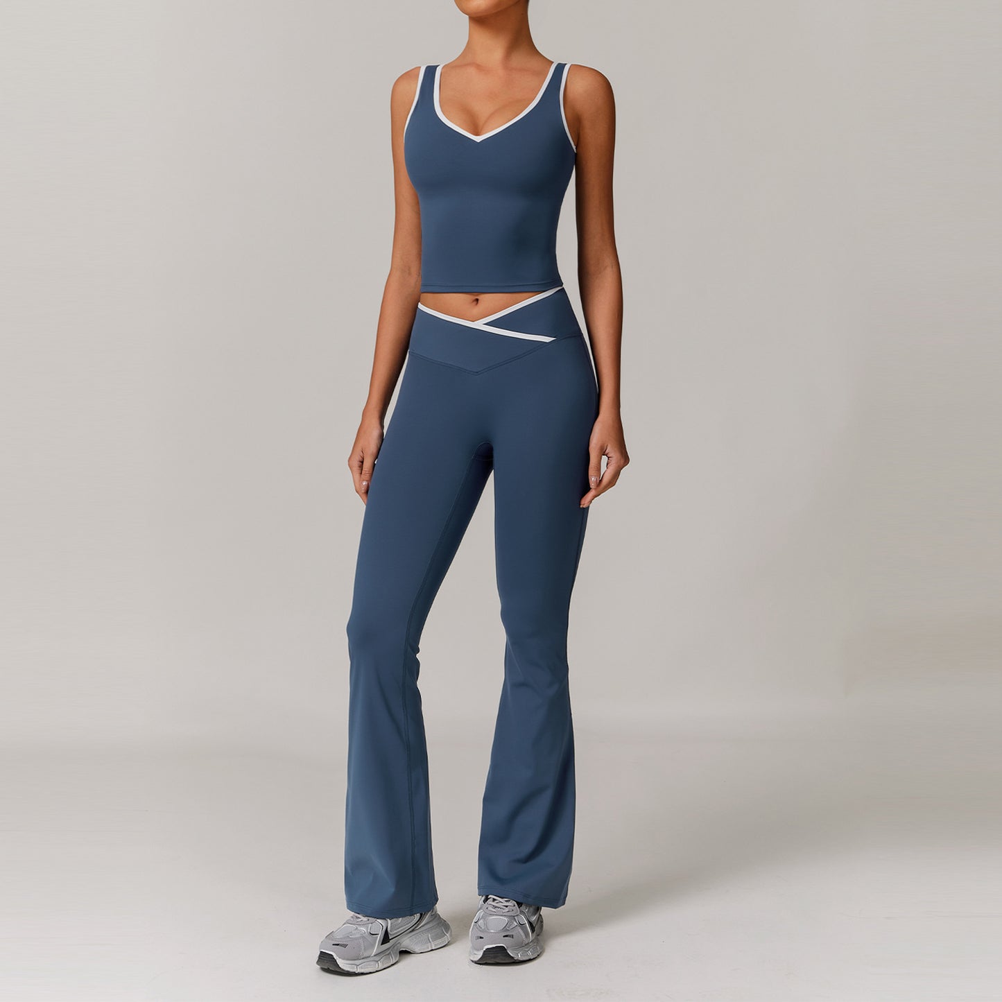 Cross-Waist Flare Leggings