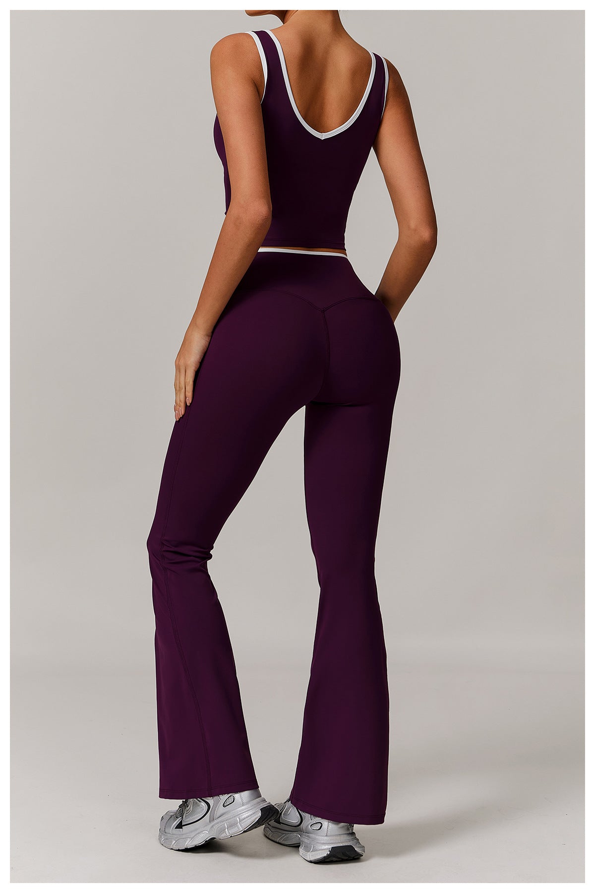 Cross-Waist Flare Leggings