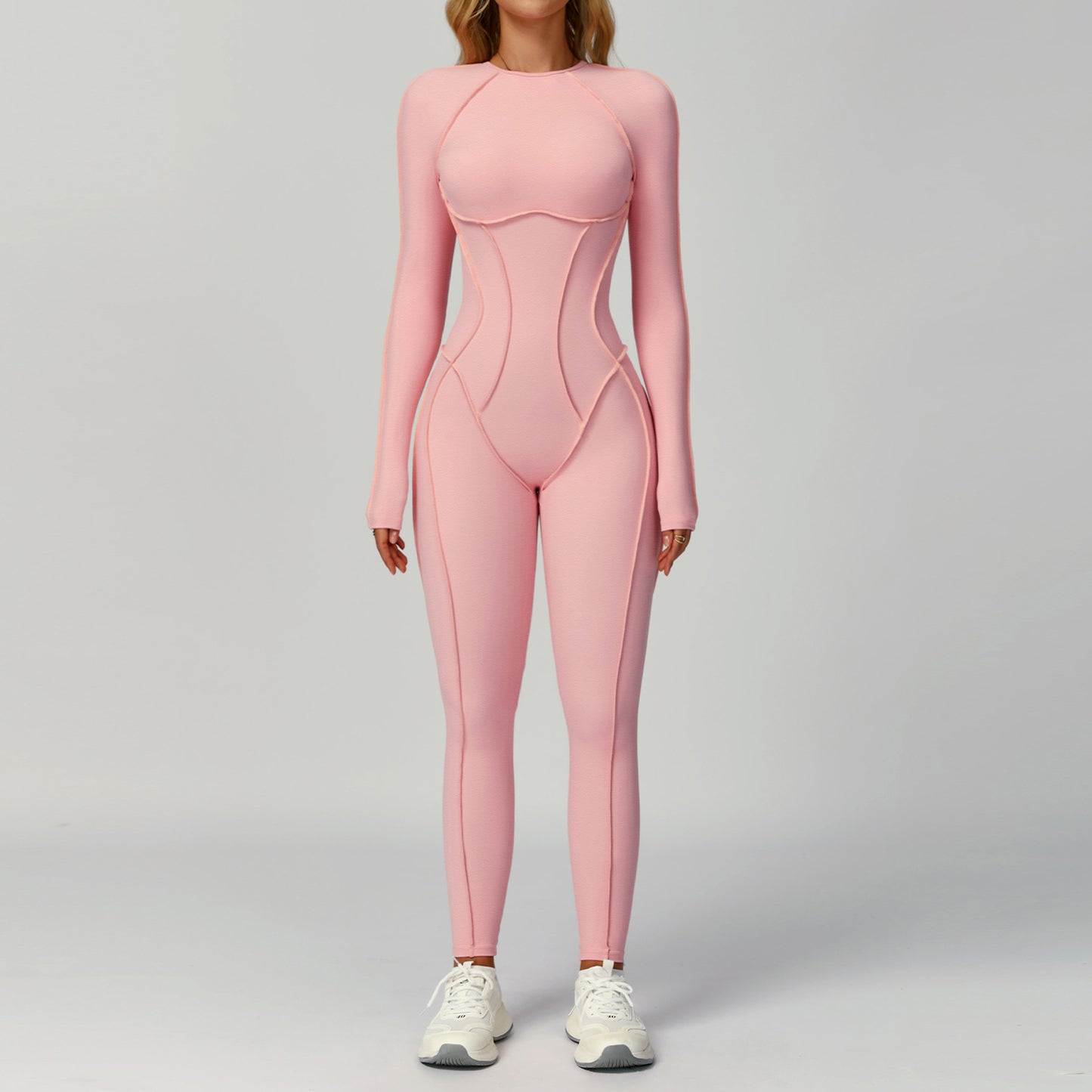 SculptBack Long Sleeve Open-Back Jumpsuit
