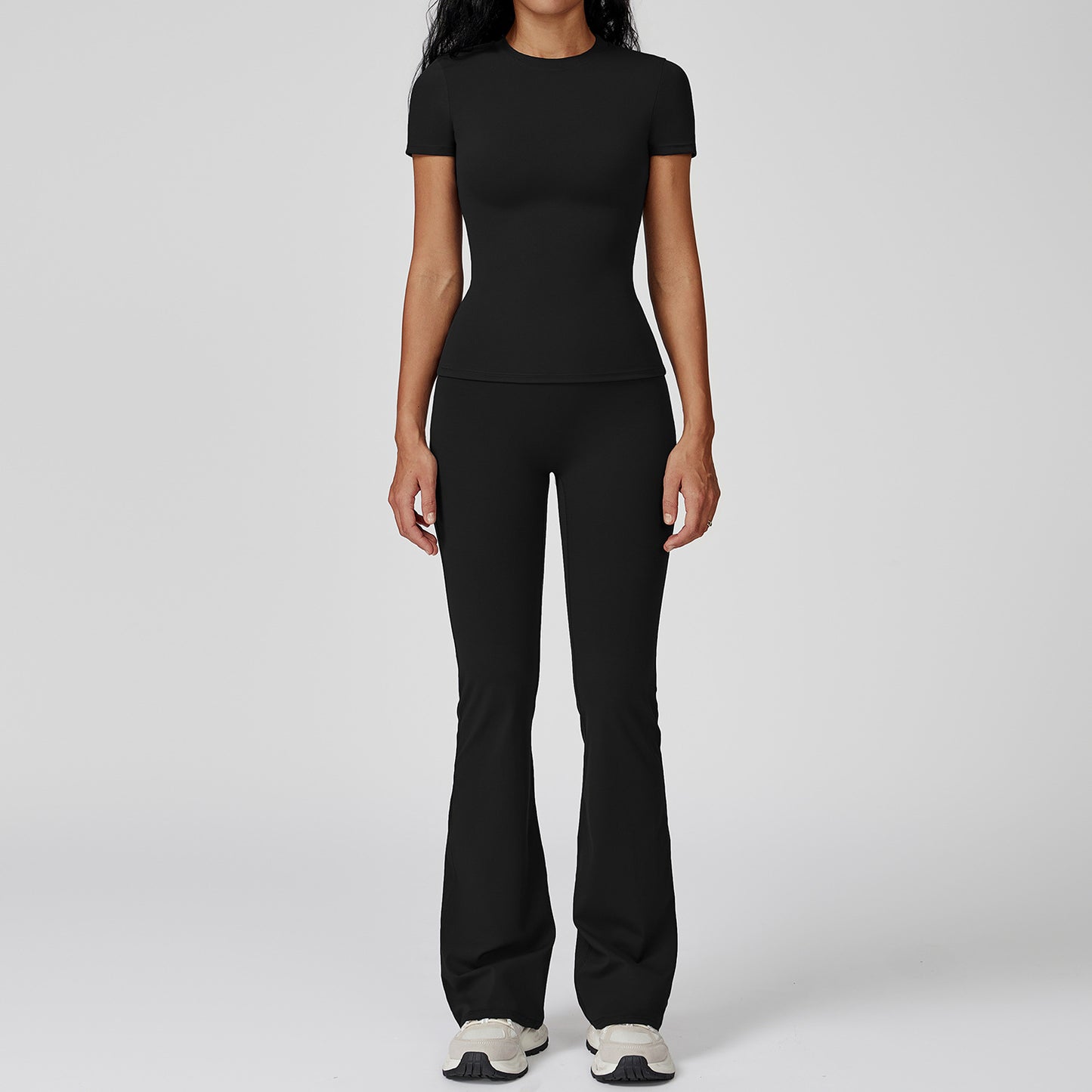 Sculpt Fit Short Sleeve & Flare Pants Set