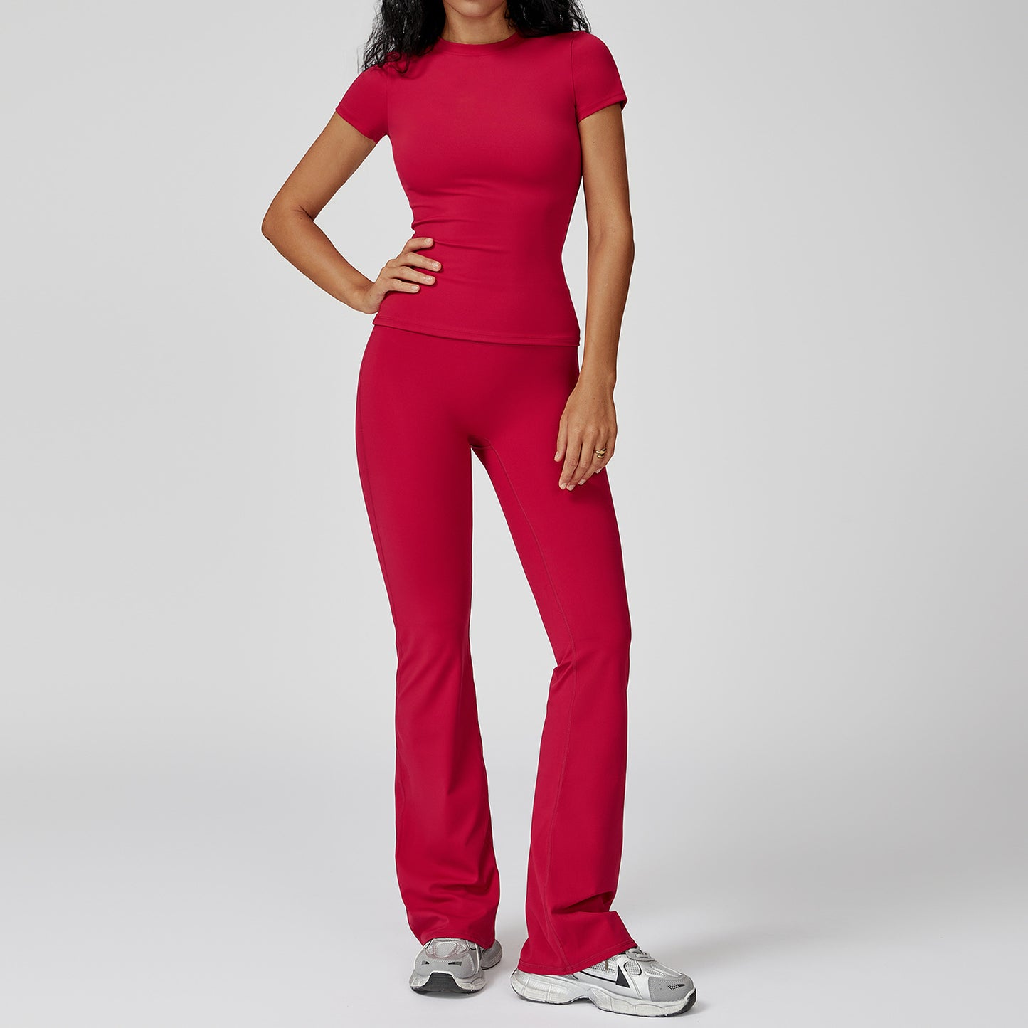 Sculpt Fit Short Sleeve & Flare Pants Set