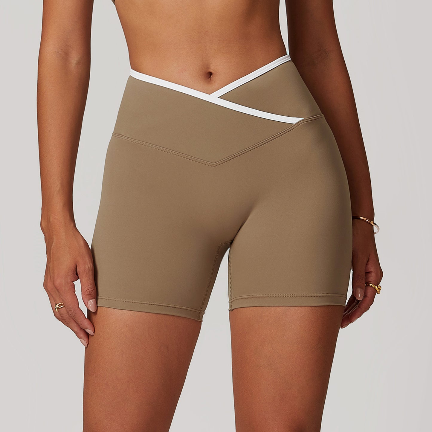 Crossover Waist Workout Shorts