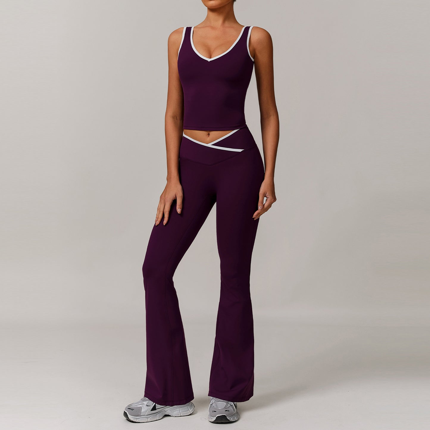 Cross-Waist Flare Leggings