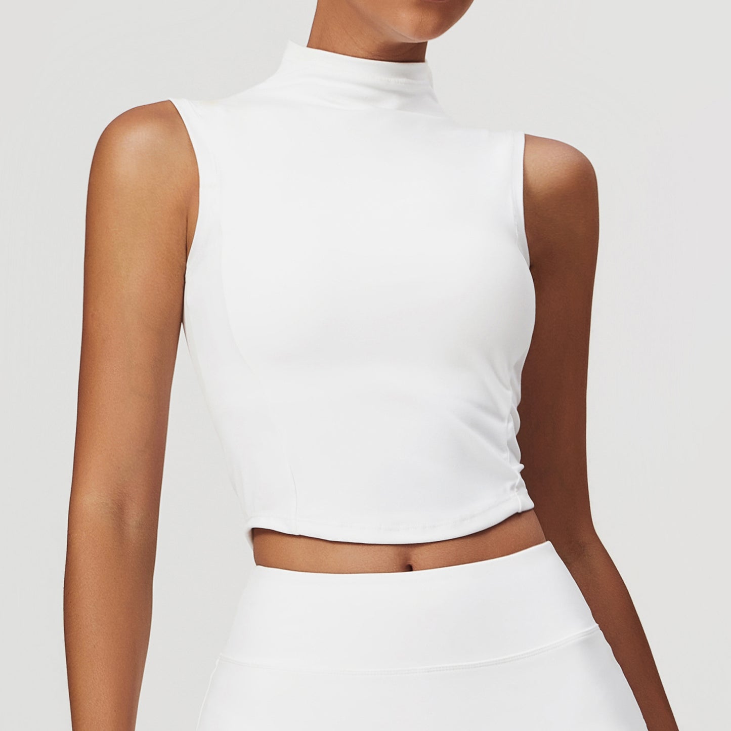 Elevate High-Neck Sleeveless Crop Top