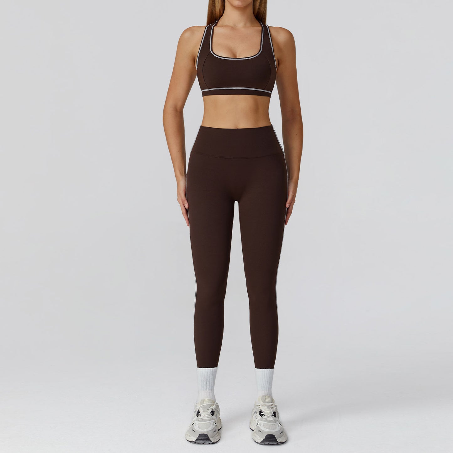 Racerback Sports Bra & Crossover Leggings Set