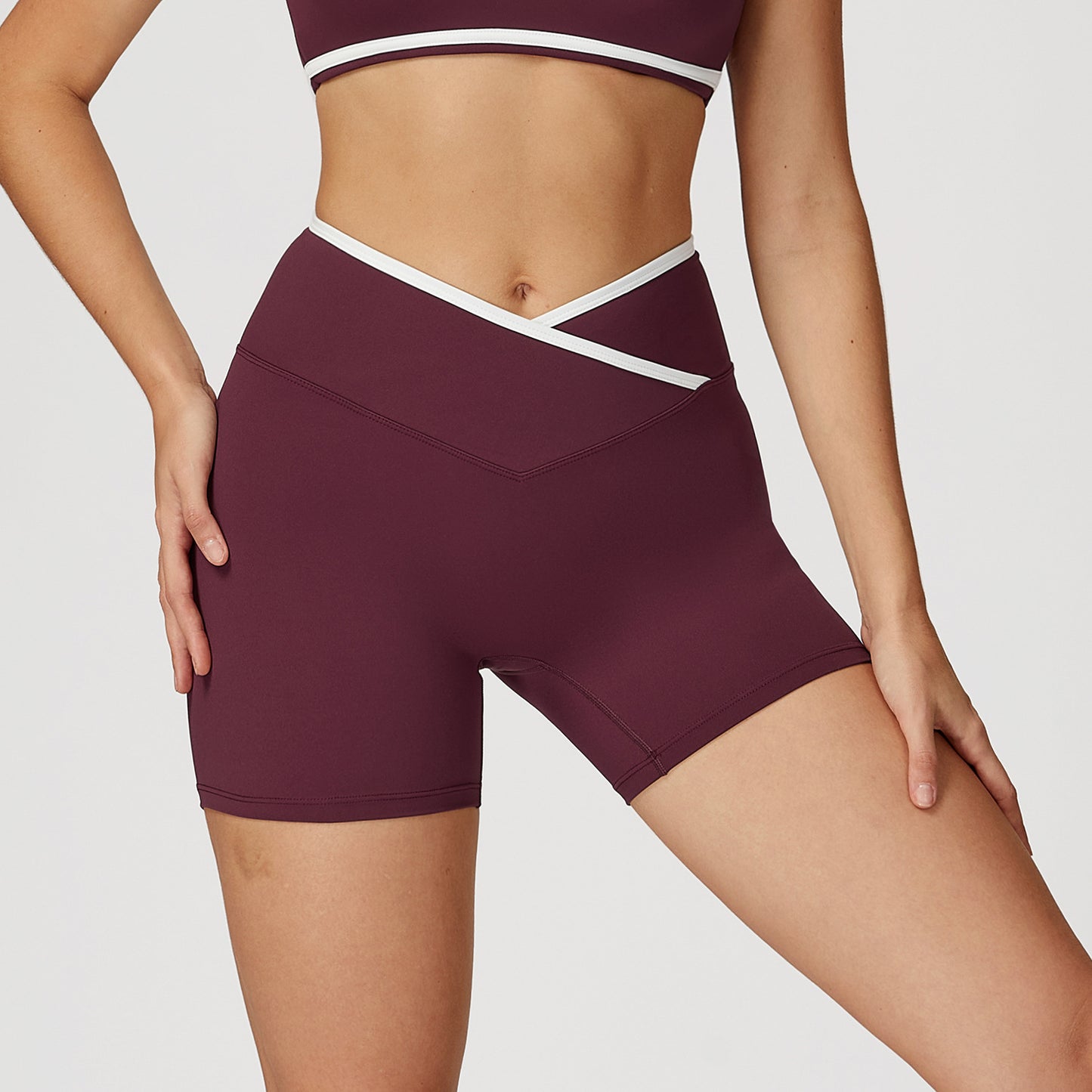 Crossover Waist Workout Shorts