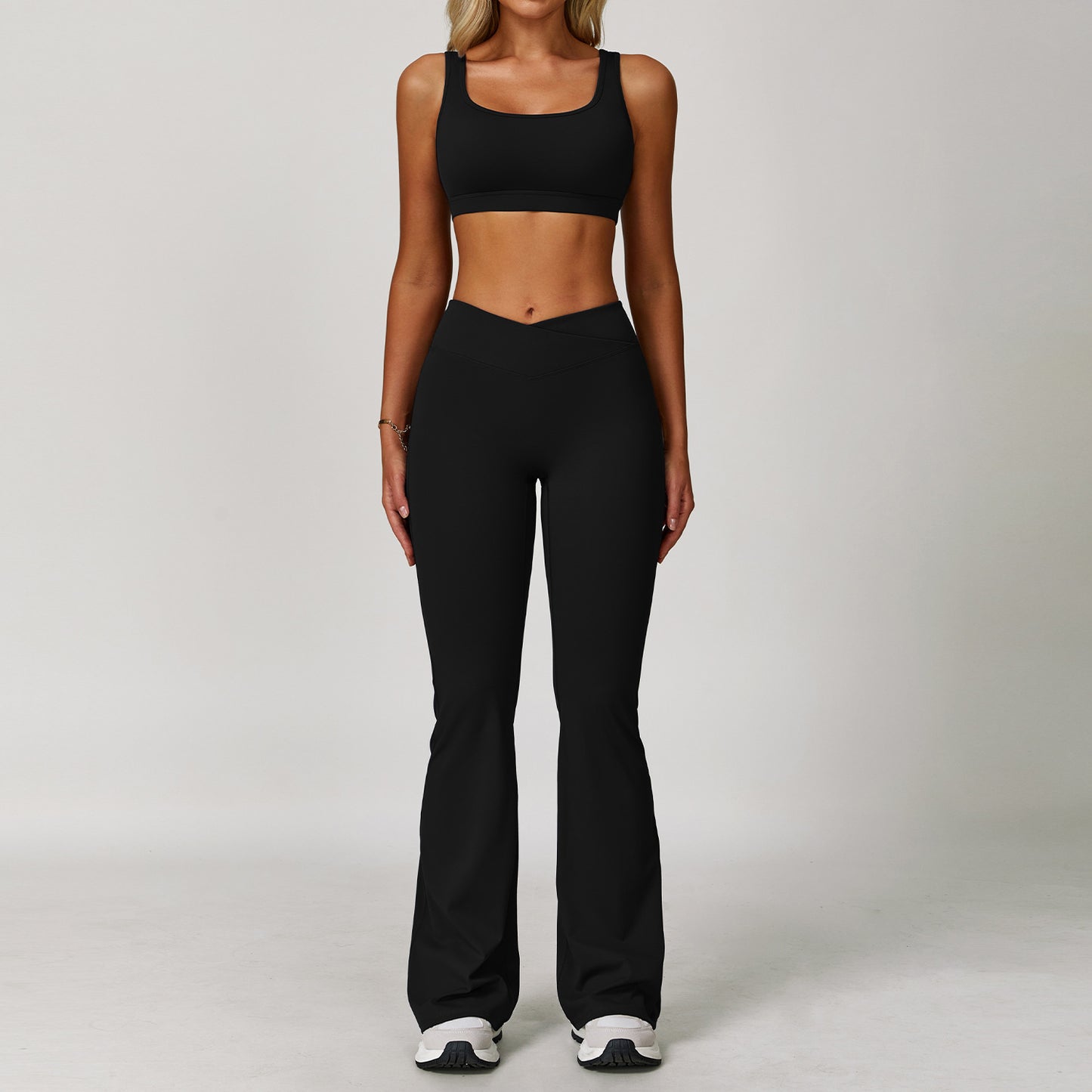 Cutout Crop Top & Flared Legging Set