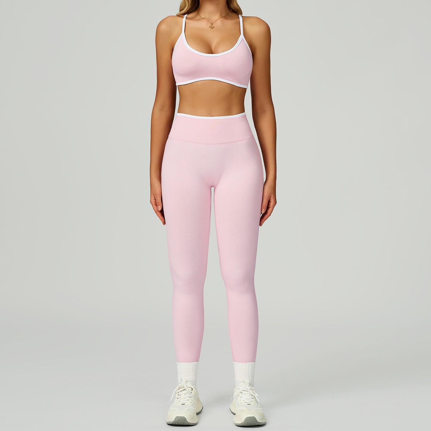 Strappy Sports Bra & High-Waist Legging Set