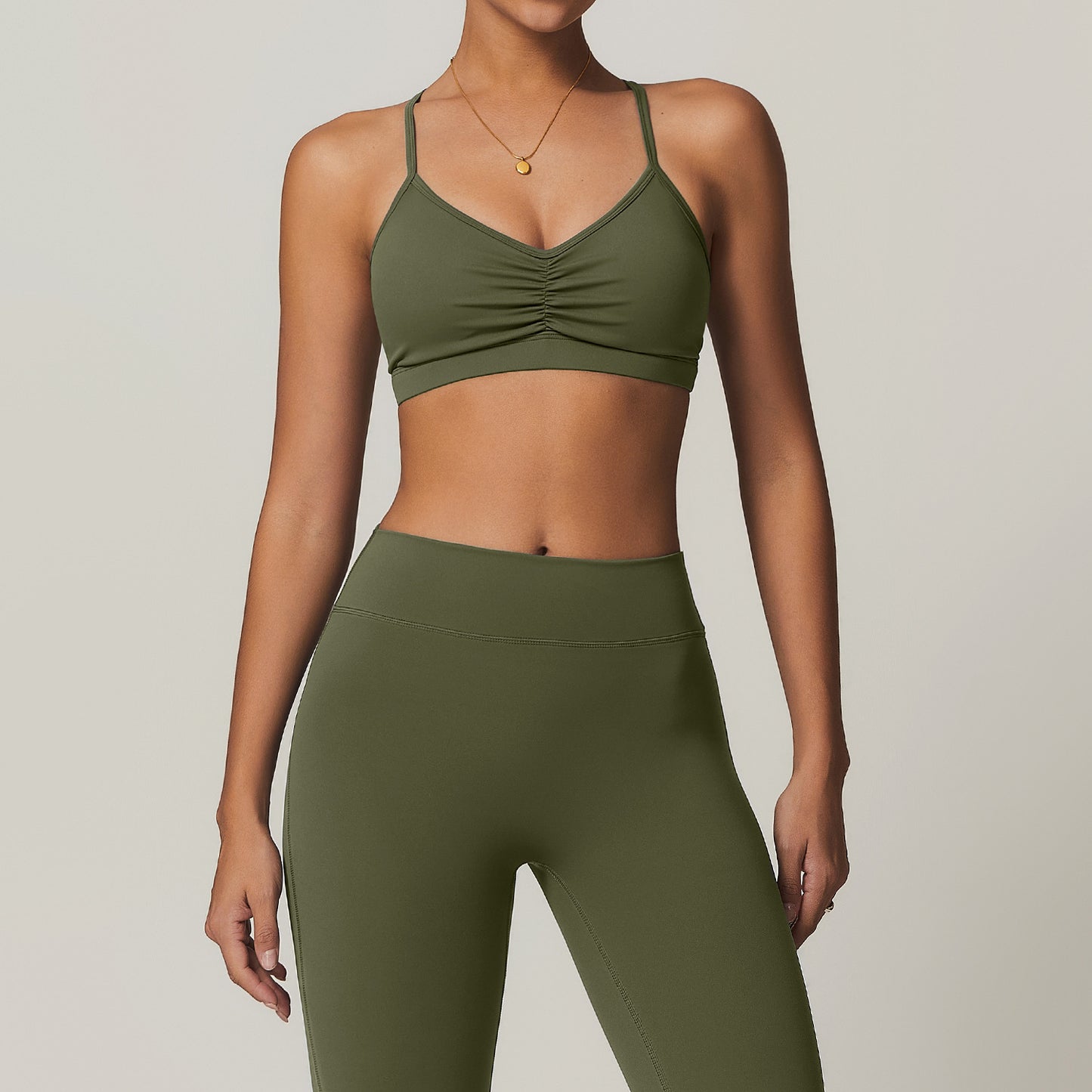 Ruched Crossback Sports Bra