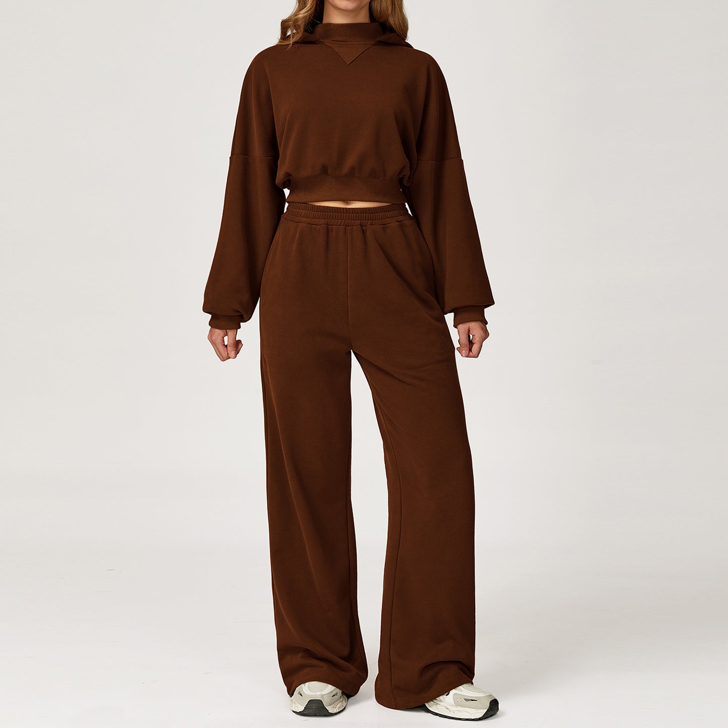 Relaxed Fit Hoodie & Wide-Leg Sweatpant Set