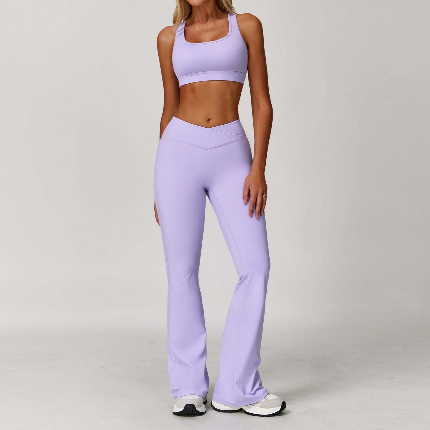 Cutout Crop Top & Flared Legging Set