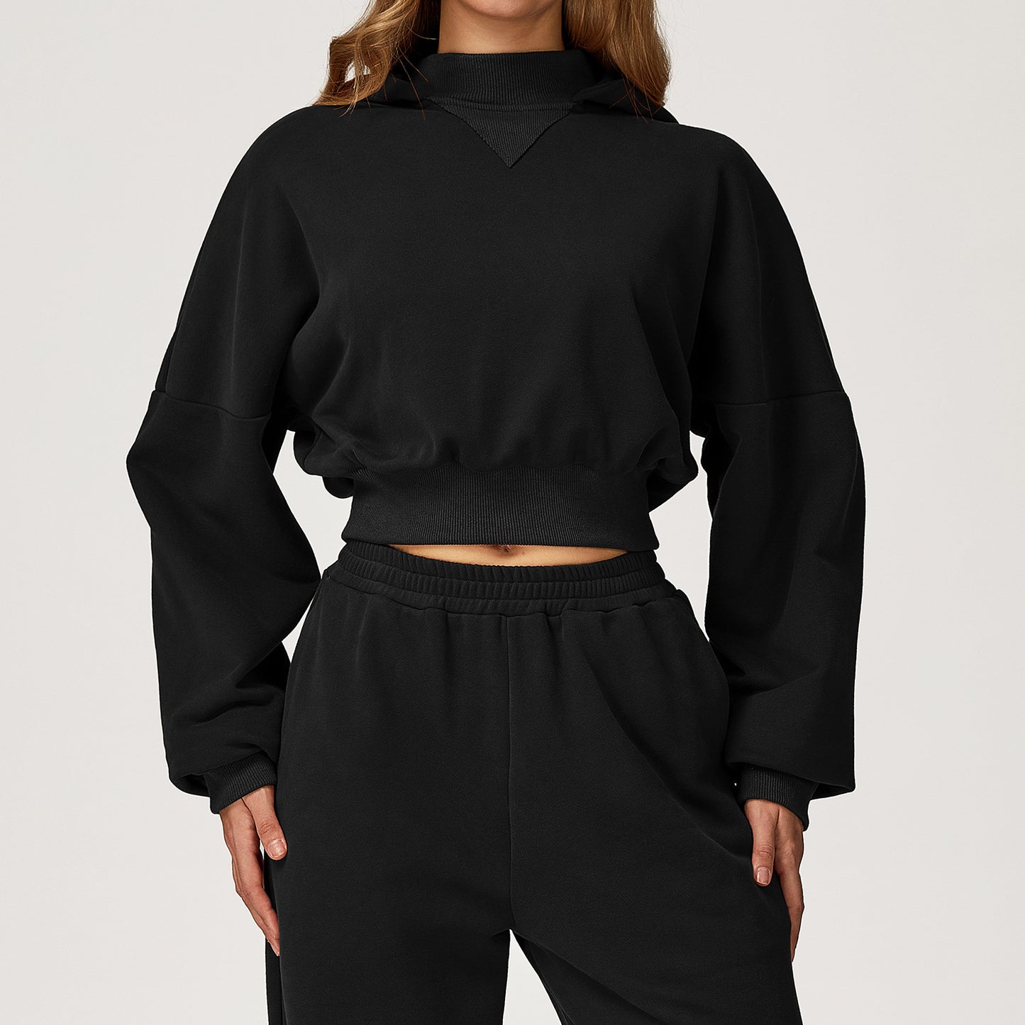 Cropped Hoodie with Relaxed Fit