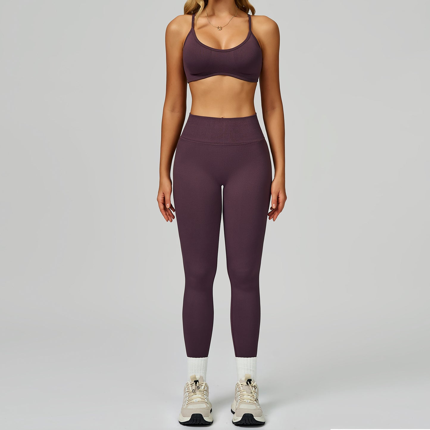 Strappy Sports Bra & High-Waist Legging Set