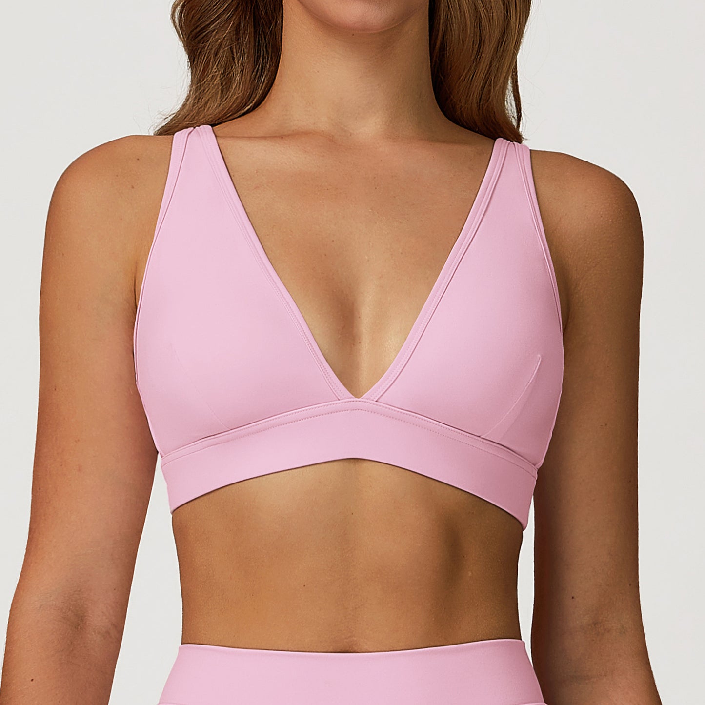 Deep V Sports Bra with Open Back