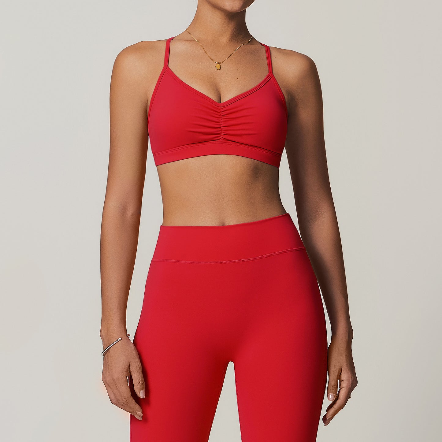 Ruched Crossback Sports Bra