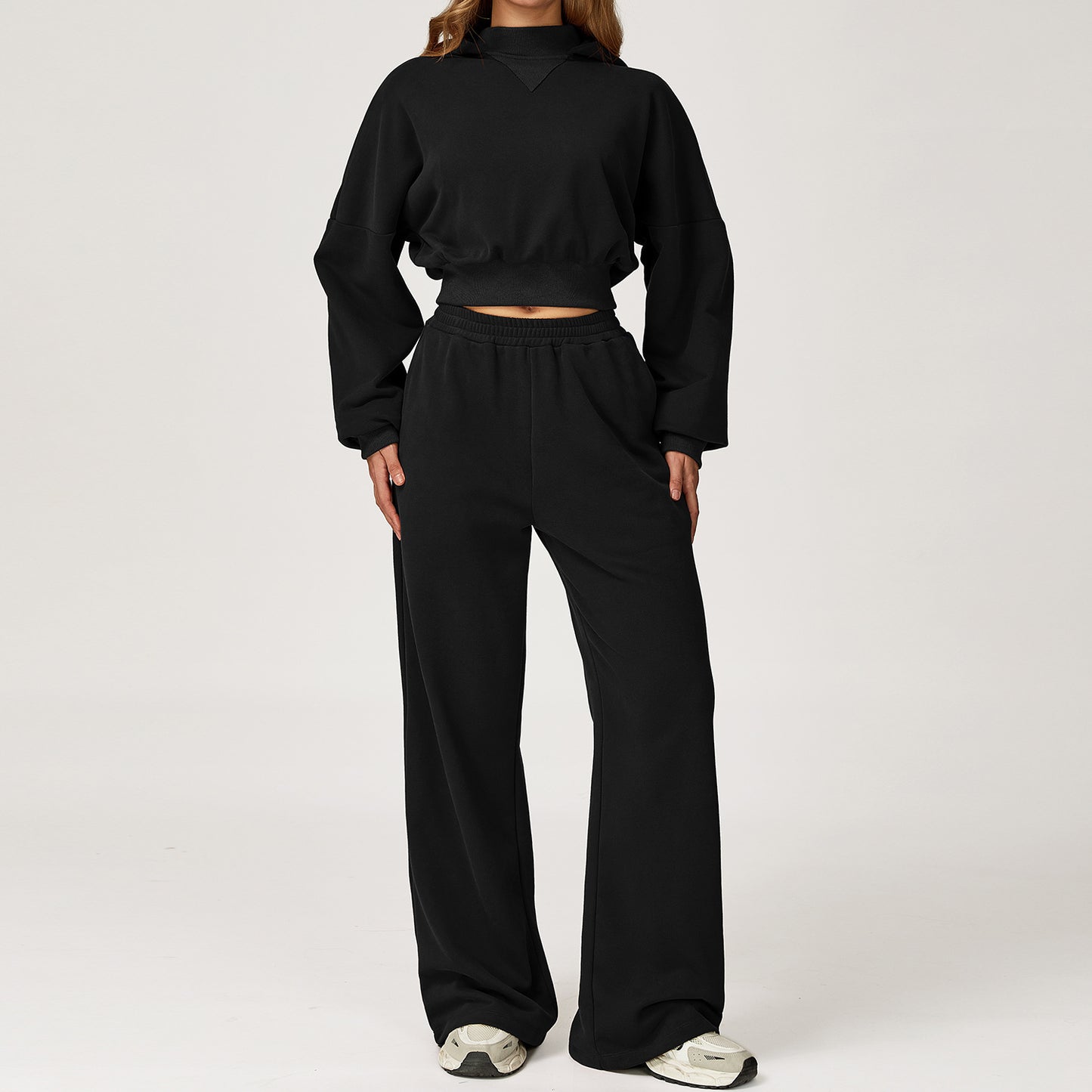 Relaxed Fit Hoodie & Wide-Leg Sweatpant Set