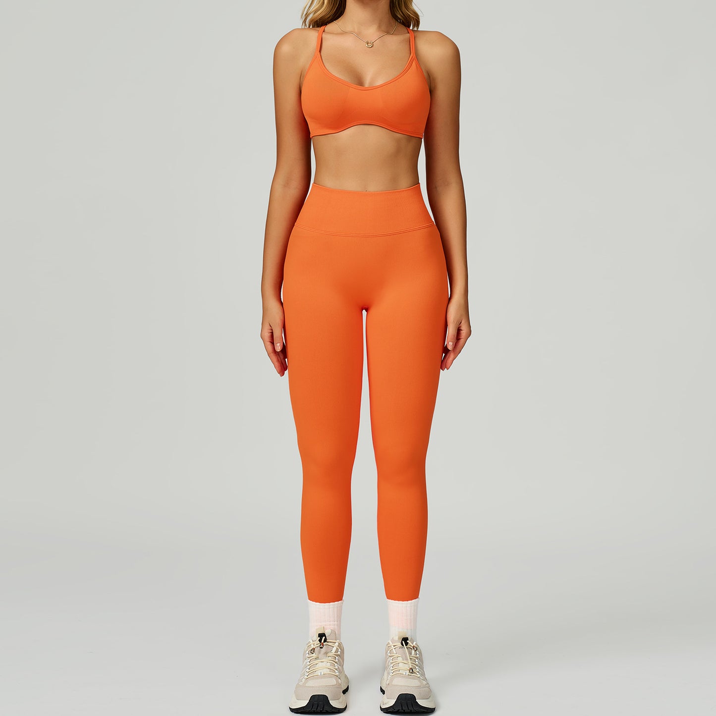 Strappy Sports Bra & High-Waist Legging Set