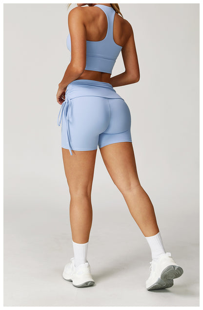 Racerback Top & Ruched Shorts Set