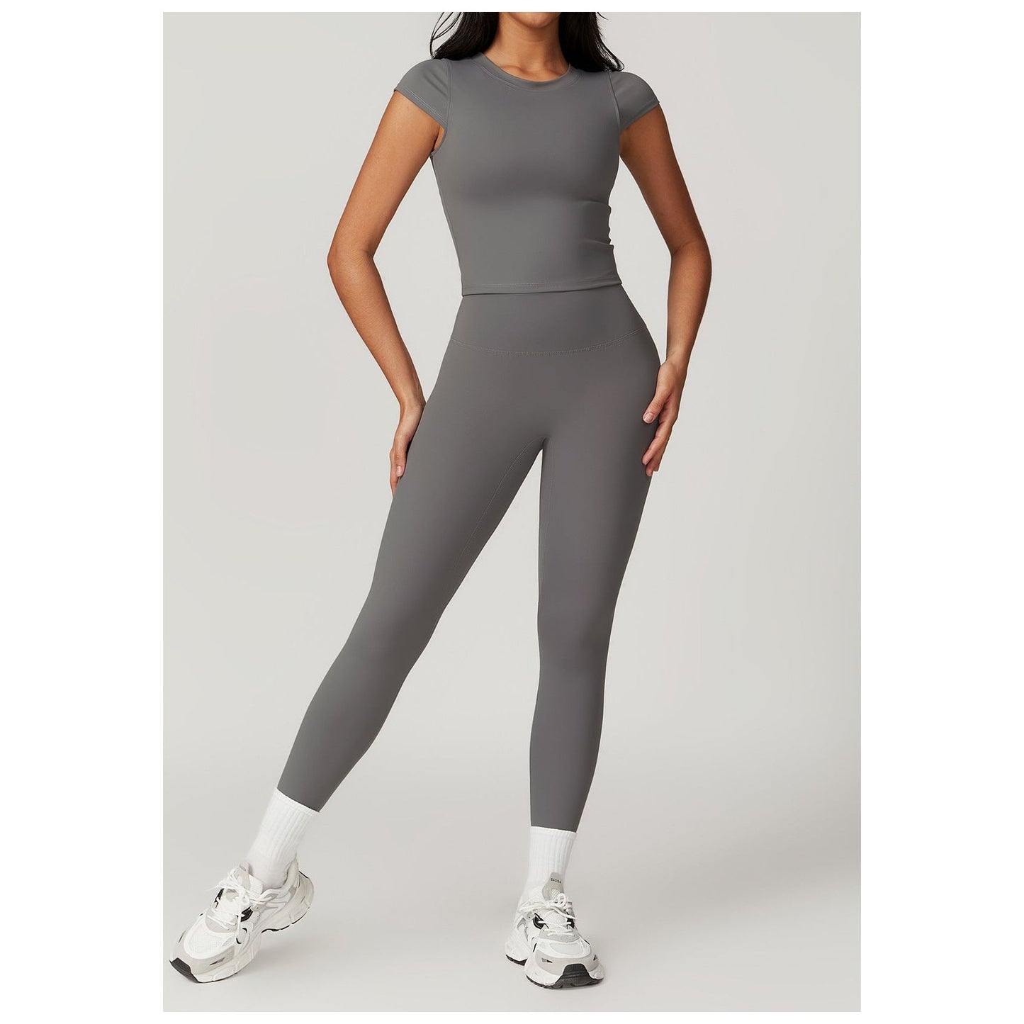 Ultimate Comfort Two-Piece Workout Set – Full-Length Leggings & Cap-Sleeve Top