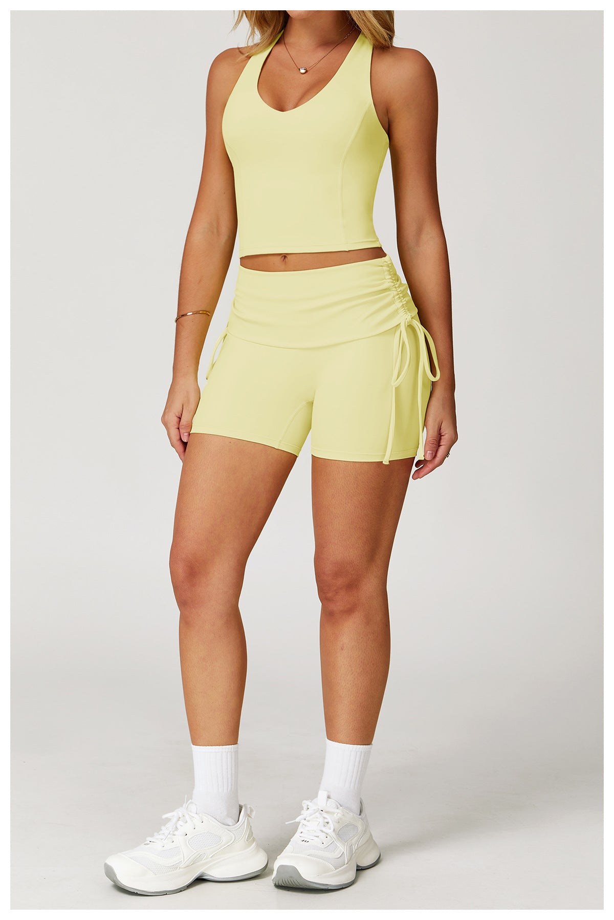 Racerback Top & Ruched Shorts Set