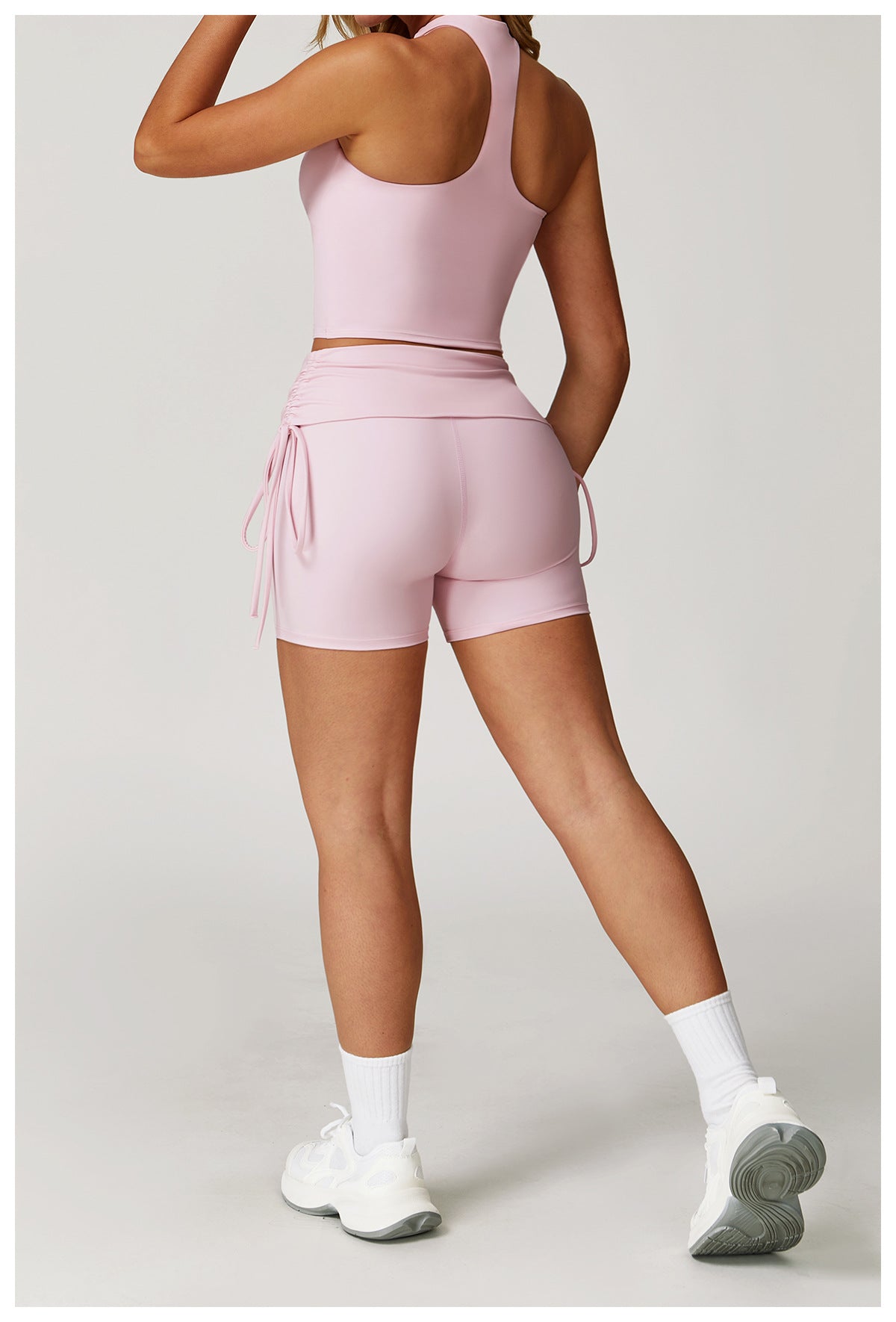 Racerback Top & Ruched Shorts Set