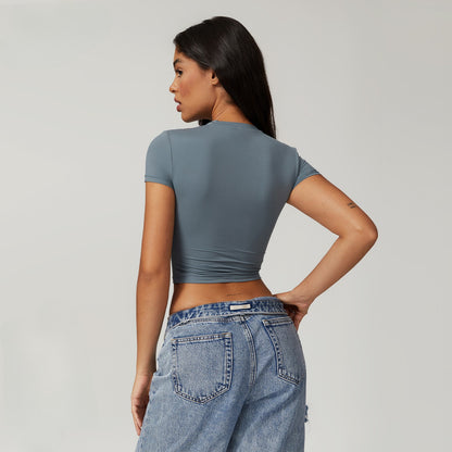 SculptFit Short Sleeve Crop Top