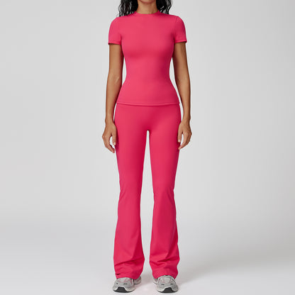 Sculpt Fit Short Sleeve & Flare Pants Set