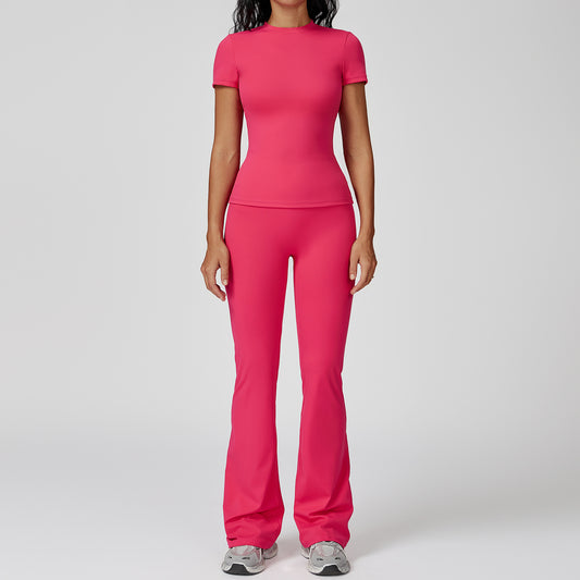 Sculpt Fit Short Sleeve & Flare Pants Set
