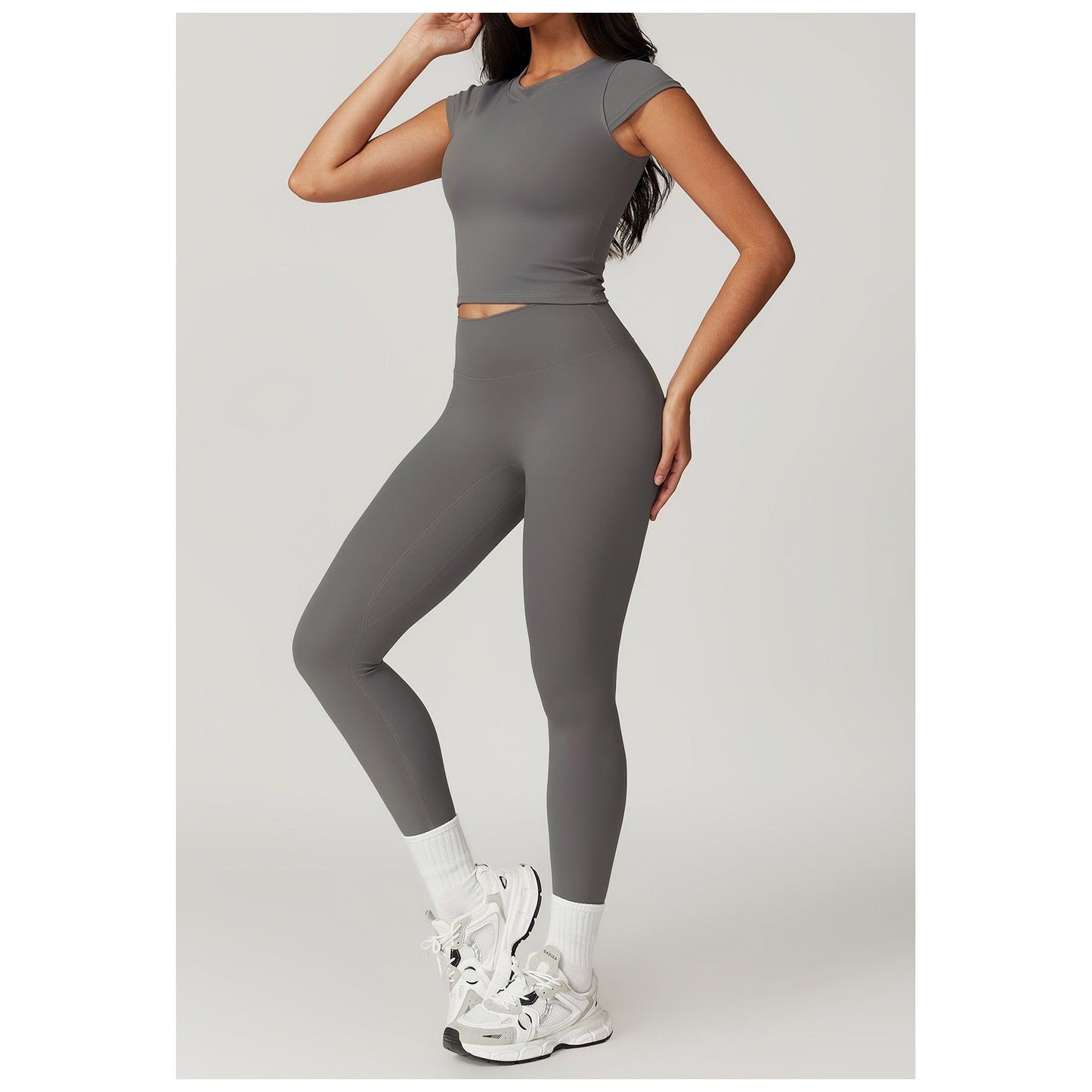 Ultimate Comfort Two-Piece Workout Set – Full-Length Leggings & Cap-Sleeve Top