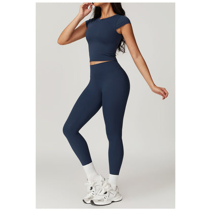 Ultimate Comfort Two-Piece Workout Set – Full-Length Leggings & Cap-Sleeve Top