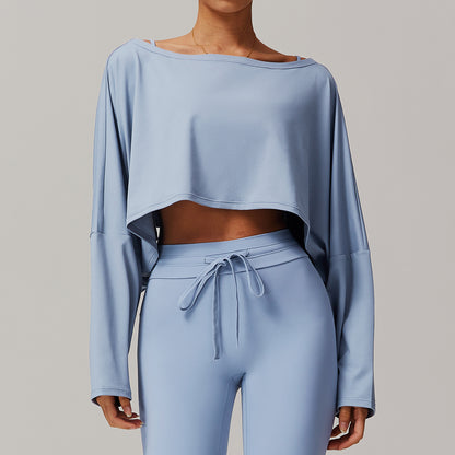 Off-Shoulder Lounge Set with Crop Pullover