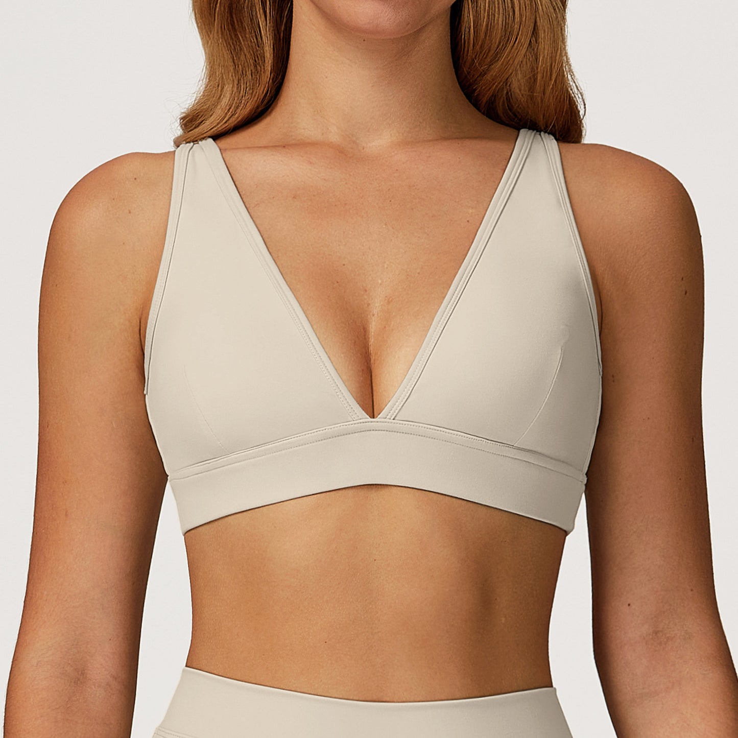 Deep V Sports Bra with Open Back