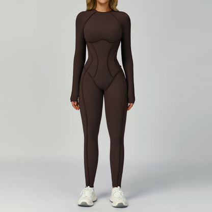 SculptBack Long Sleeve Open-Back Jumpsuit