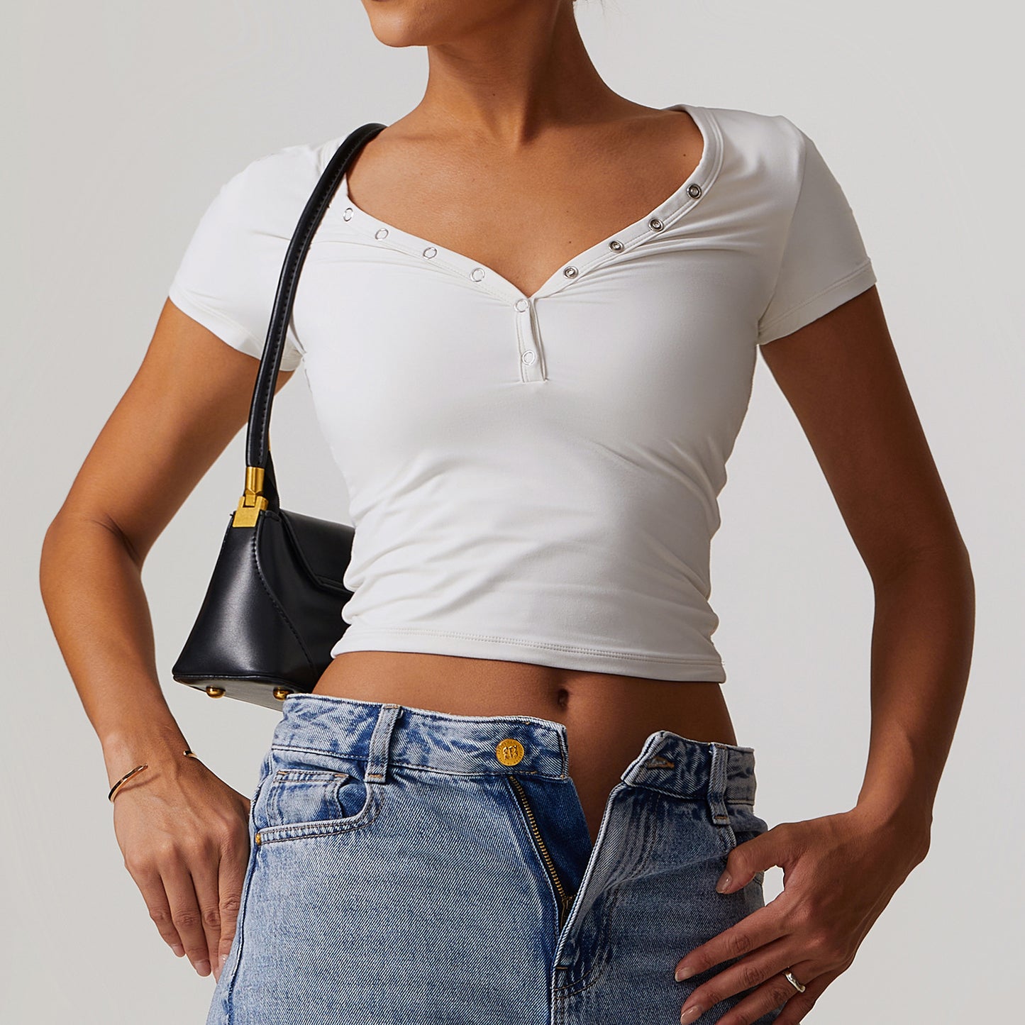 Short Sleeve Snap Top