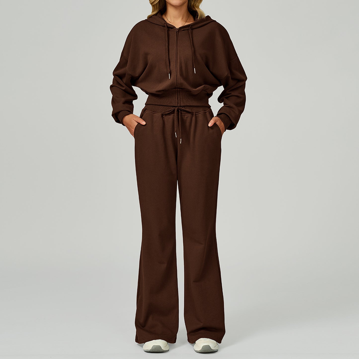 CozyFlex Cropped Hoodie & Wide-Leg Lounge Set