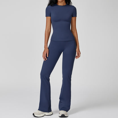 Sculpt Fit Short Sleeve & Flare Pants Set