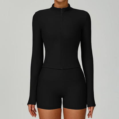 Zip-Up Performance Jacket & High-Waist Short Set