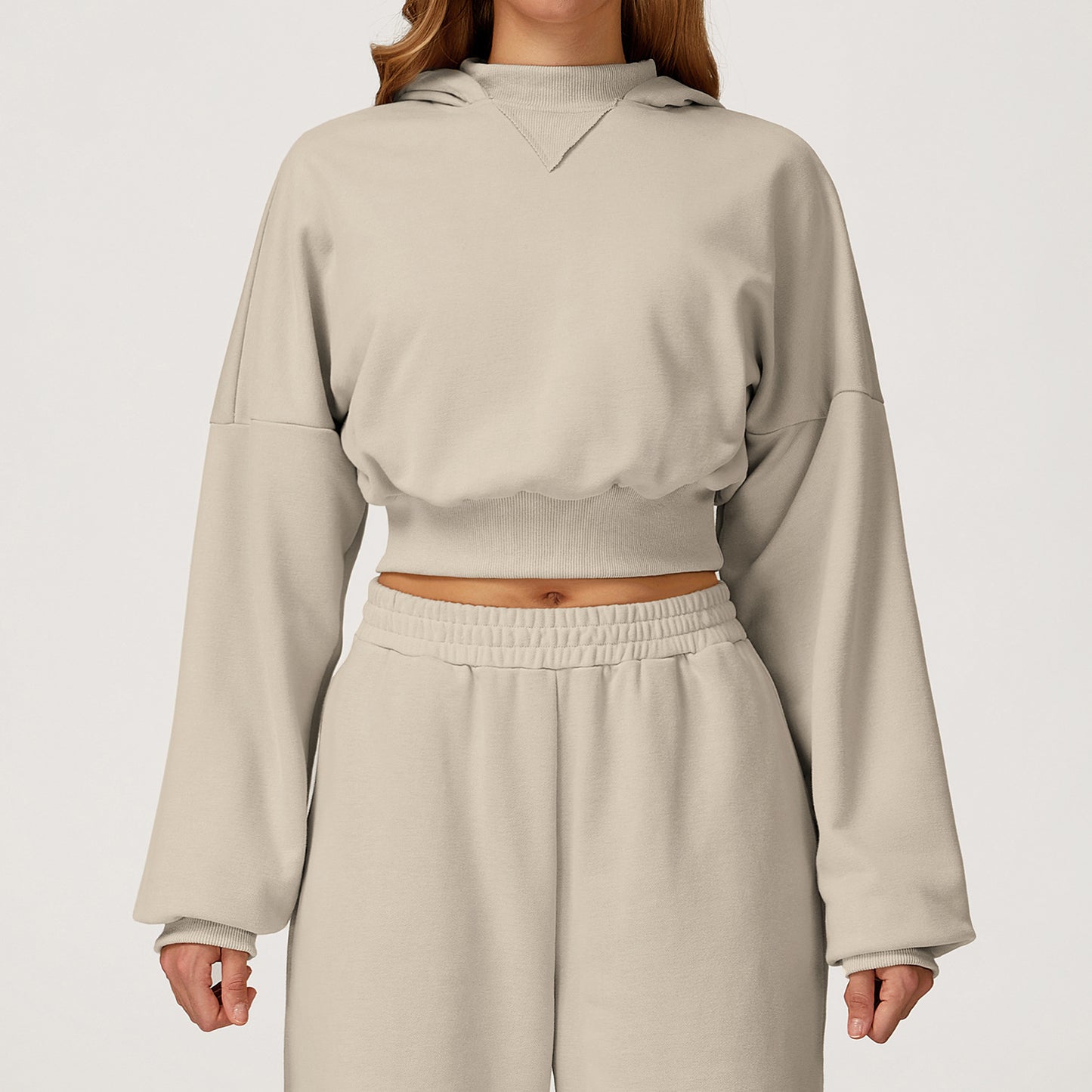 Cropped Hoodie with Relaxed Fit