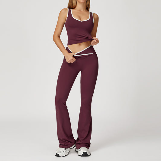 Cross-Waist Flare Leggings