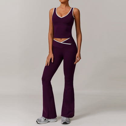 Cross-Waist Flare Leggings