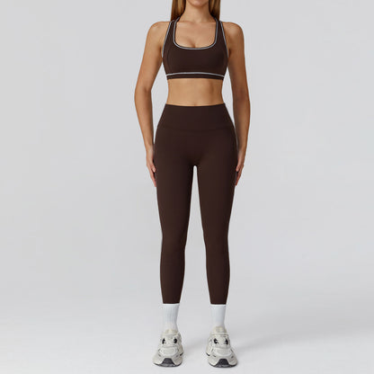 Racerback Sports Bra & Crossover Leggings Set