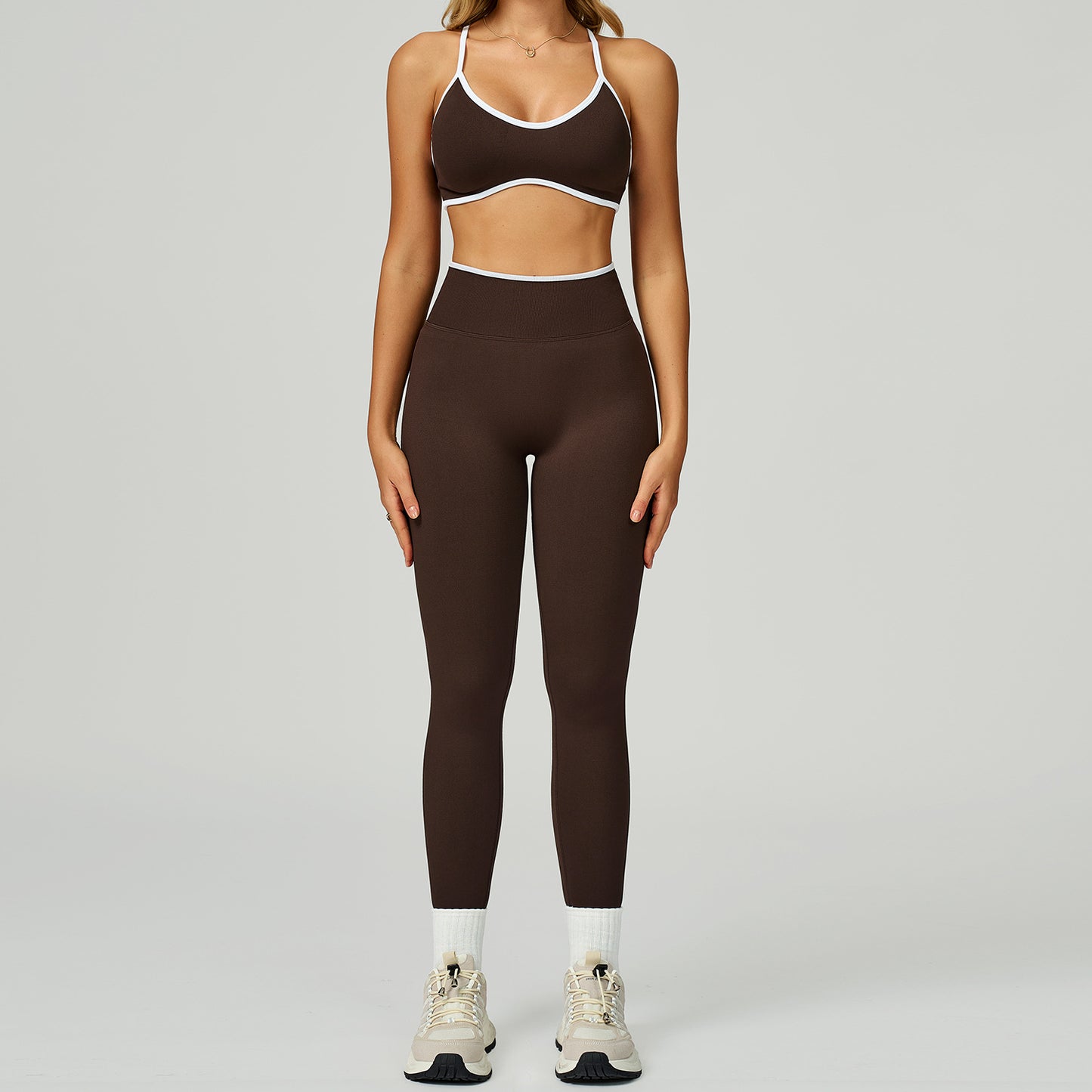 Strappy Sports Bra & High-Waist Legging Set