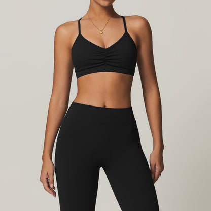 Ruched Crossback Sports Bra