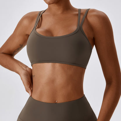 Strappy Back U-Neck Sports Bra