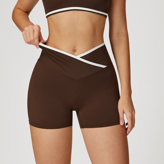 Crossover Waist Workout Shorts