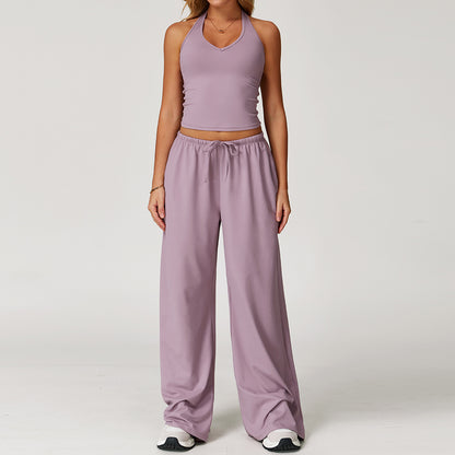 FlowStretch Lounge Set with Wide-Leg Pants