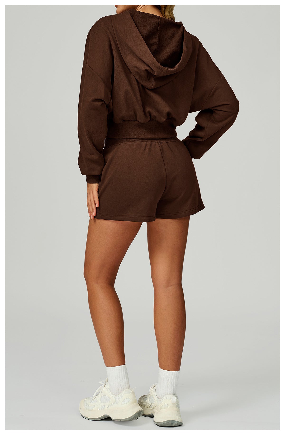 CozyFlex Cropped Hoodie & Drawstring Shorts Set