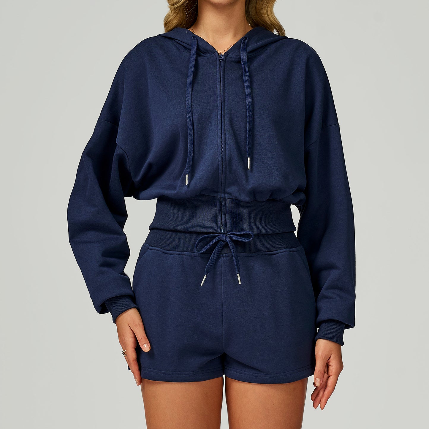 FlexEase Cropped Zip-Up Hoodie